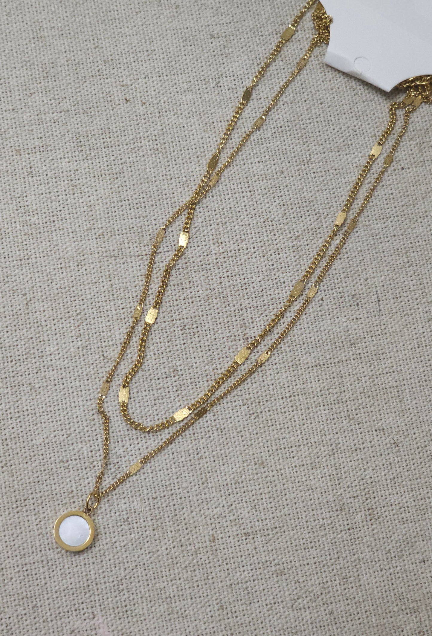 18K Gold-Plated Stainless Steel Layered Pendant Necklace