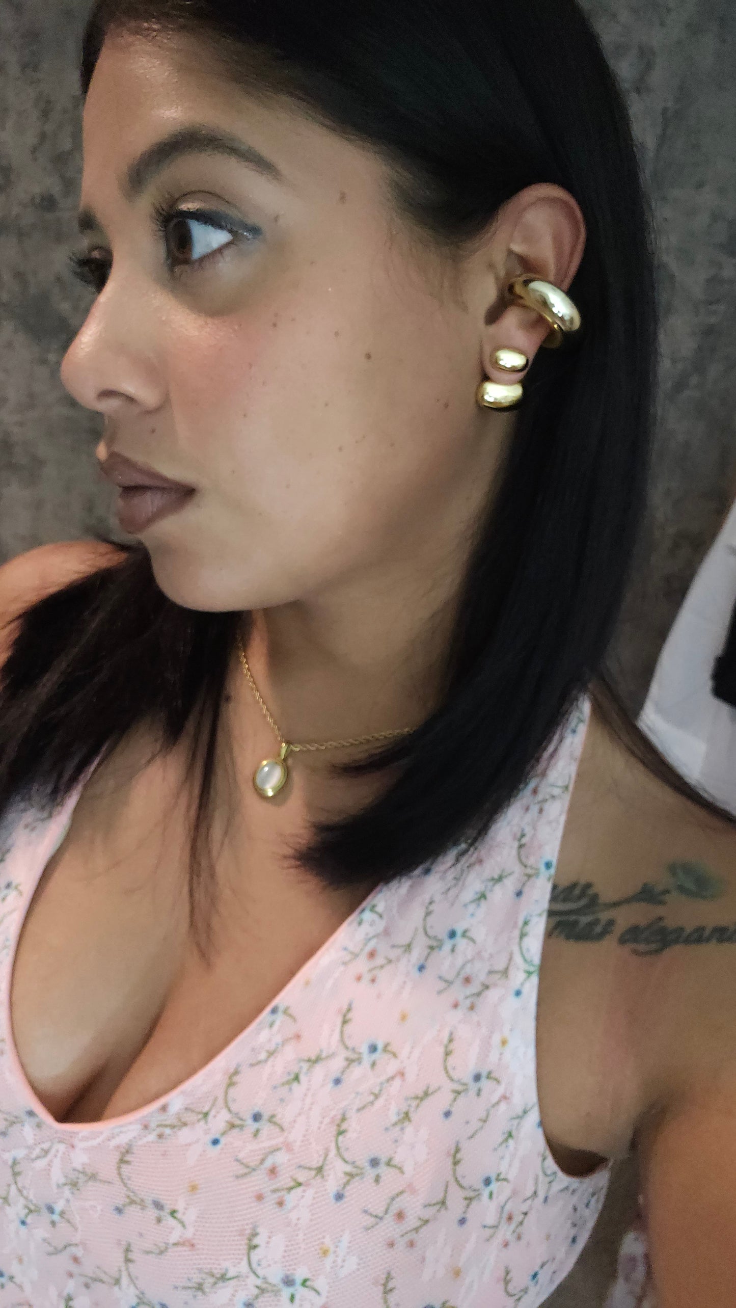 Geometric Stainless Steel Stud Earrings – Gold Plated