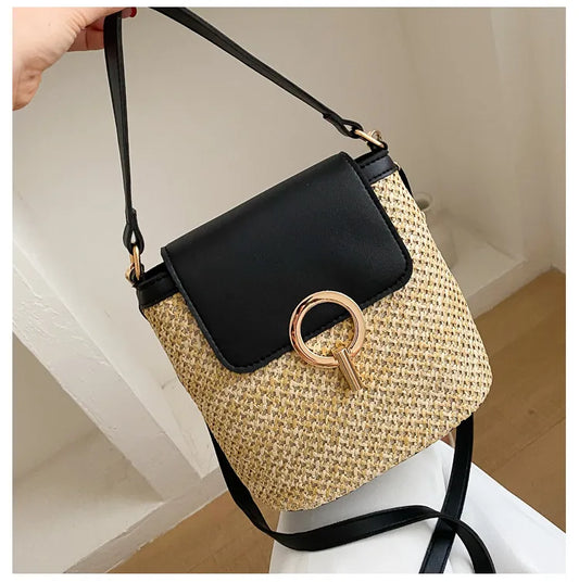 Straw Crossbody Shoulder Bag